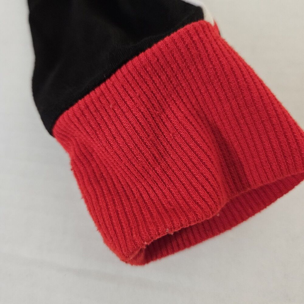 Hot Kiss Size M Black Red White Long Sleeve Crop Top 1/4 Circle Front Zipper Y2K - Picture 9 of 9